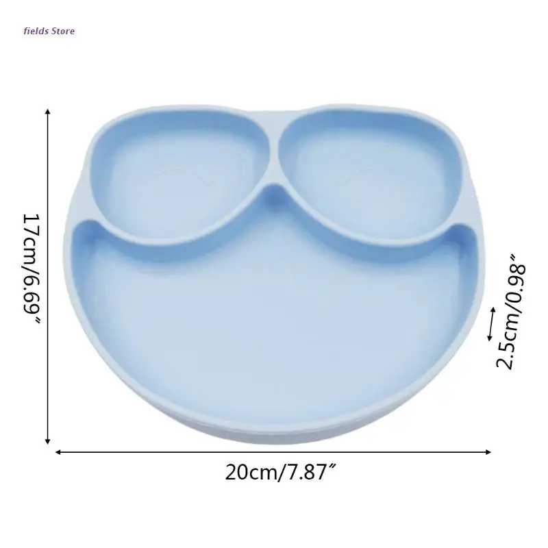 

Baby Suction Cup Bowl Silicone Divided Dinner Plate Infant Learning Feeding Dish