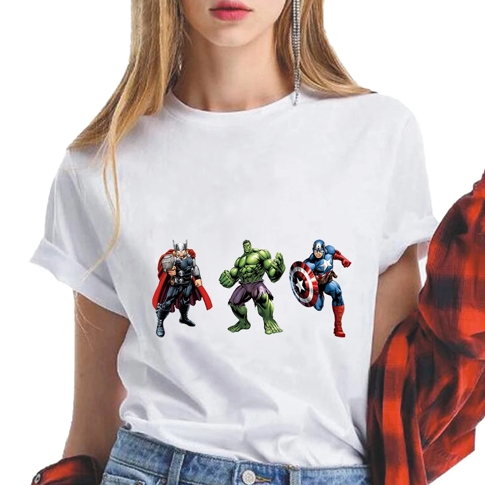 

2021 MARVEL Woman Oversized T Shirt Casual Clothing O-Neck Cartoons Printed Short Sleeve Summer Kawaii Aesthetic Streetwear