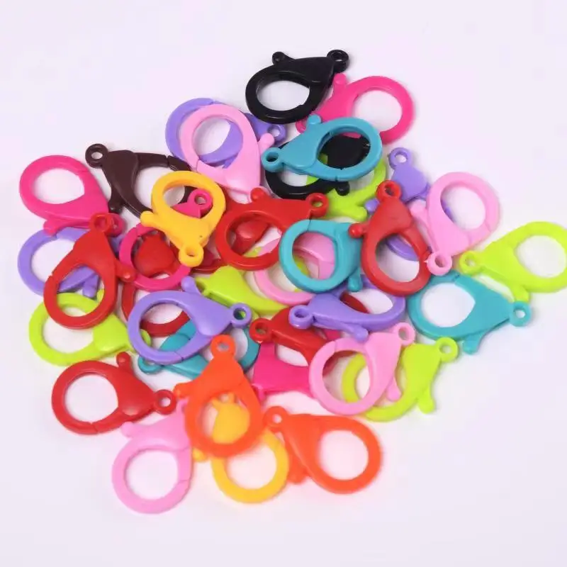 

10pcs/lot Color Plastic Lobster Buckle Korean Candy Mask Chain Buckle Jewelry Accessories 35mm Acrylic Key Chain 12 Colors