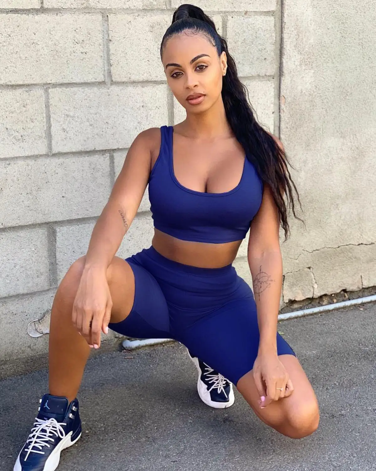 

Women Sportwear Tracksuit Casual Neon Spaghetti Strapless V Neck Crop Tops Bikers Short Pants Suit Two Piece Set Outfit Jogging