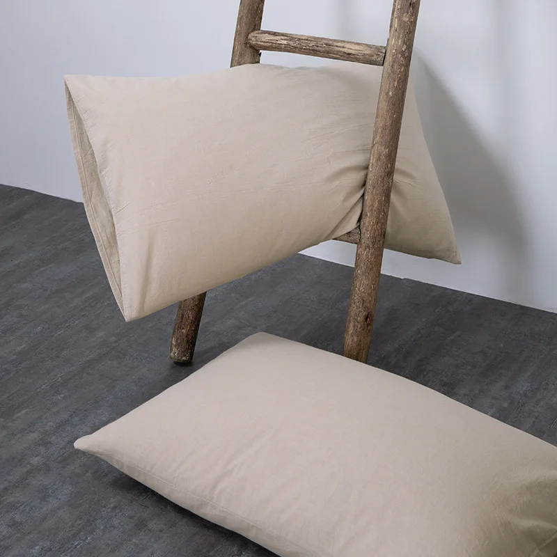 2 шт./компл. сплошной цвет подушка из хлопка с эффектом памяти Крышка для кровать