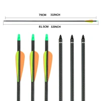 6pcspack 32 inch target practice point fiberglass arrows for compound recurve bow hunting archery hunter nocks with 3 fletch