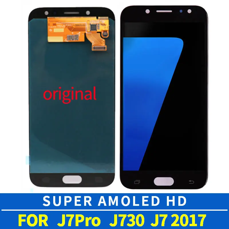ЖК дисплей AMOLED/TFT/OLED для SAMSUNG Galaxy J7 Pro 2017 J730 J730F сенсорный экран замена|Экраны