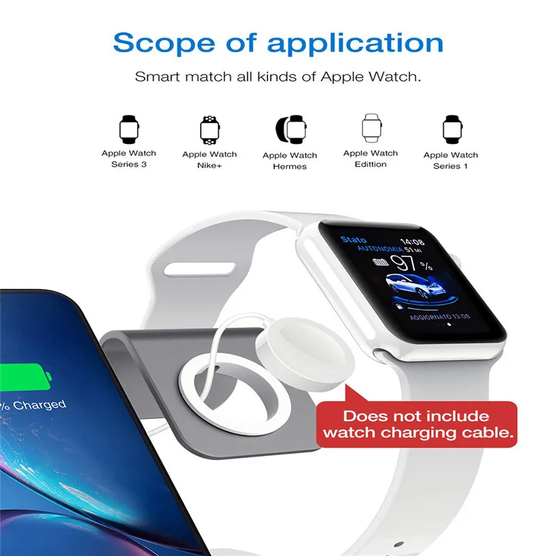 Беспроводное зарядное устройство Qi 10 Вт держатель для телефона док станция IPhone 11