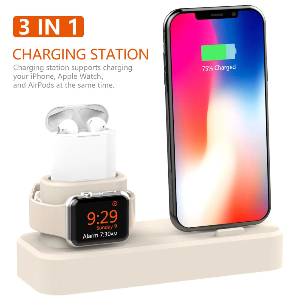 SZYSGSD 3 в 1 Подставка для зарядки Apple i Watch Airpods зарядная док станция iPhone 8 8Plus 7 6S
