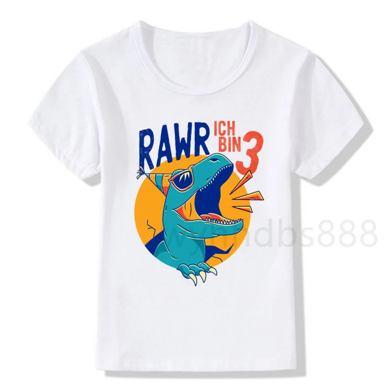 

Dinosaur Birthday Shirt Birthday T-Shirt Birthday Children Top Tee Party Shirt Dinosaur Gift Fashion Baby Boy Clothes