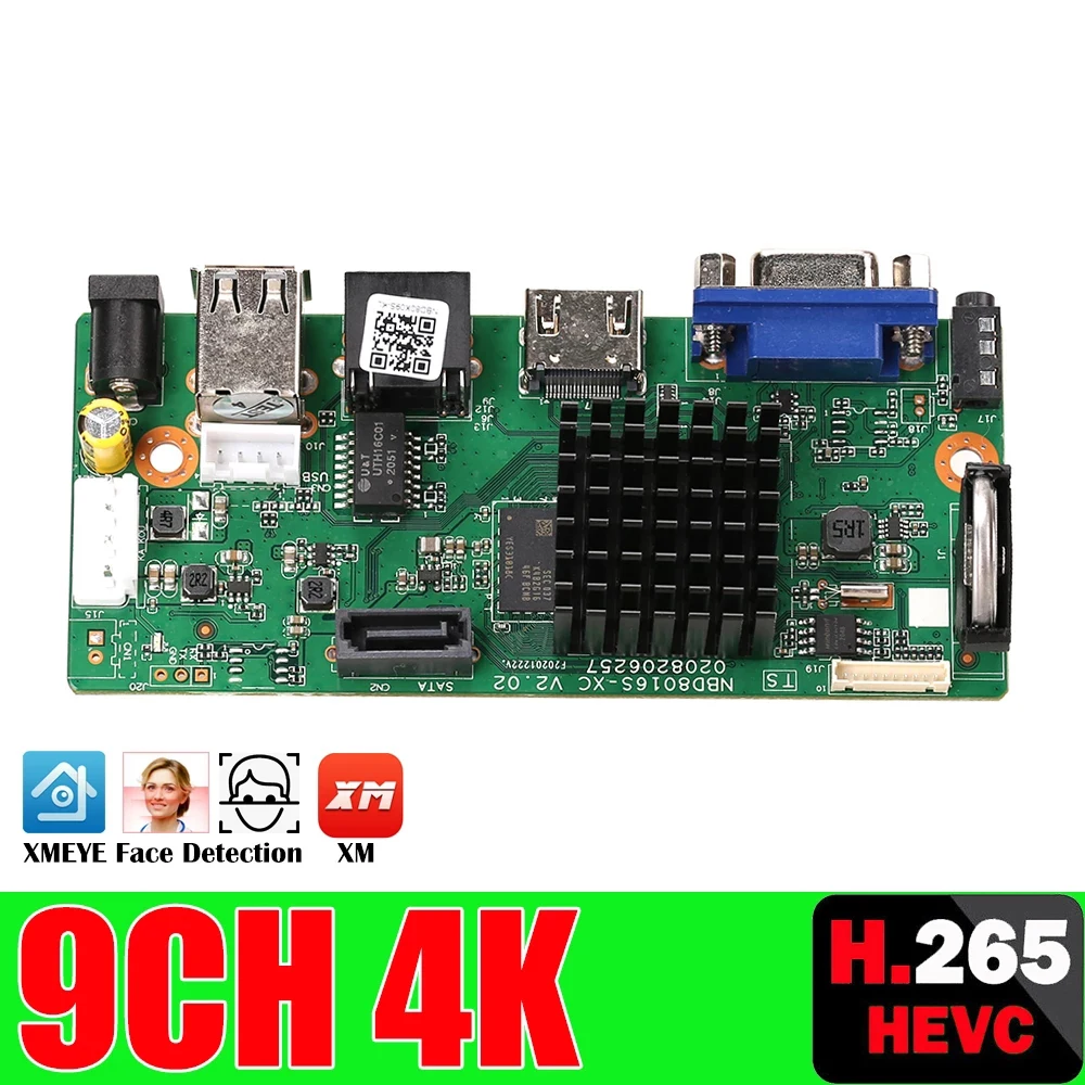 Сетевой видеорегистратор 9ch 4K NVR 8MP CCTV чип сетевого видеорегистратора P2P ONVIF H.265