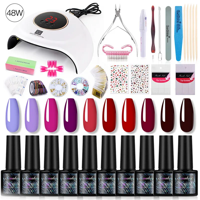 Набор для маникюра Senalay все художественный дизайн чистый цвет Гель лак удаляемый