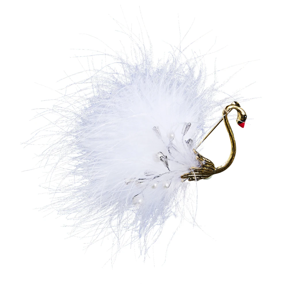 Унисекс искусственный жемчуг стразы перьевая Птица Брошь булавка в виде