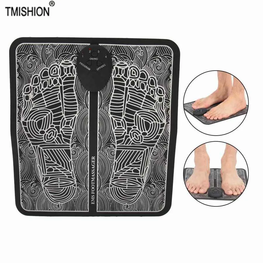Электрический EMS Массажный коврик для ступней ноги мышечный Стимулятор Массажер