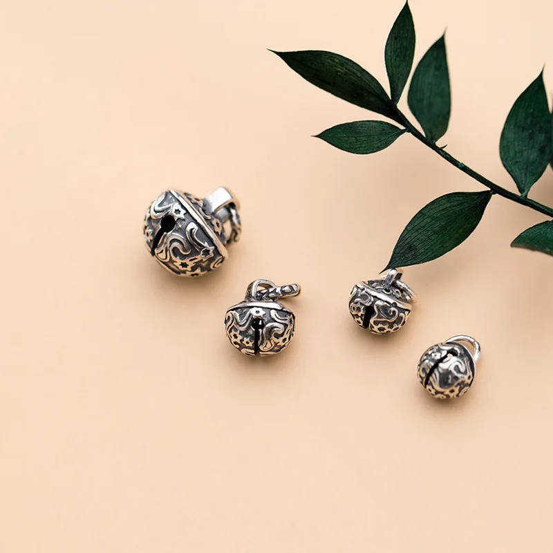 925 пробы серебряные винтажные подвески колокольчики 7 мм 8 9 12 S925 Серебряные