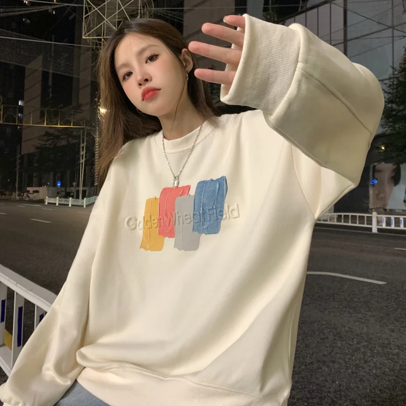 

High Street Hiphop Sweater Women Spring And Autumn Loose Style Style Thin Oversize Coat Rac