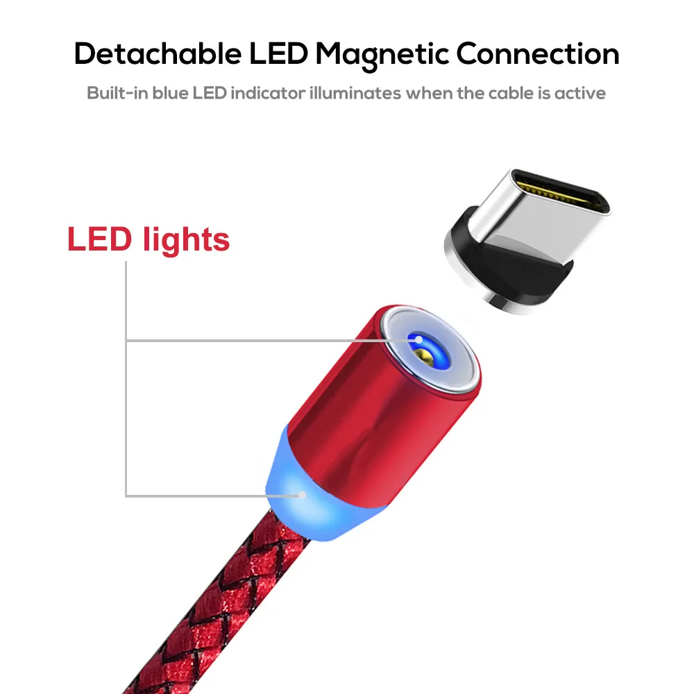 Магнитный Кабель USB 3 0 Type C мобильный телефон быстрая зарядка зарядный кабель для