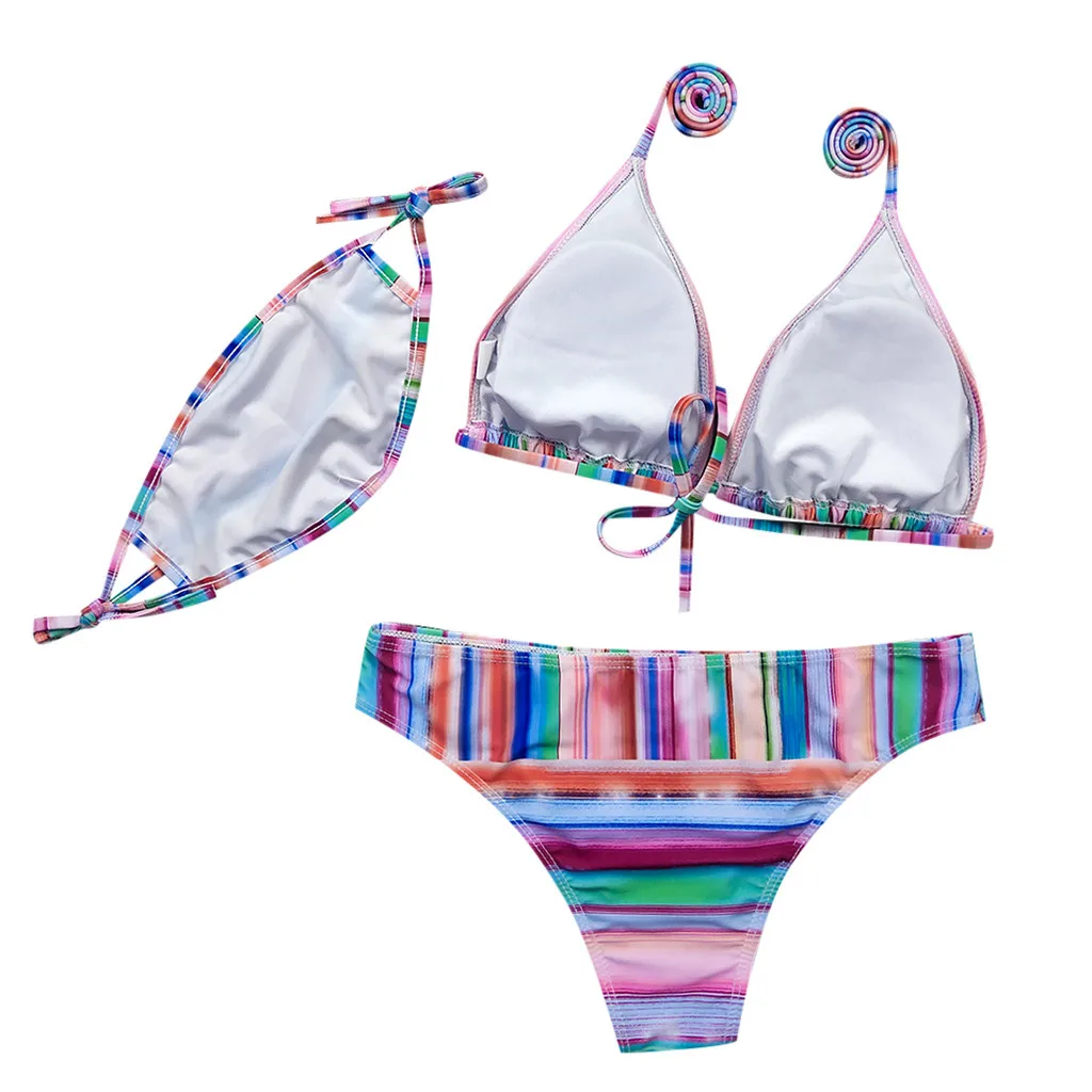 

3PCS Women Push-Up Padded Mask Swimsuit Trikini Swimwear Top Thong Bikini Set Beachwear Swimsuit Swimwear Women 2020 Sexy Bikini