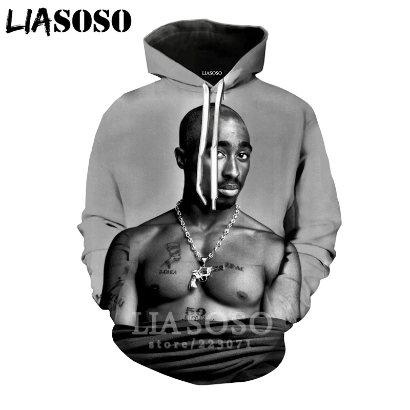 12 2pac толстовки LIASOSO забавные для мужчин и женщин Аниме Толстовка 3D принт Рэпер Хип Хоп с длинным рукавом Уличная Топ пуловер с круглым вырезом B182-10 - Цвет: 12
