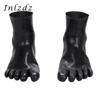 1 pair mens womens toe socks club stage performance halloween accessories cosplay costumes ankle high latex short ankle sock