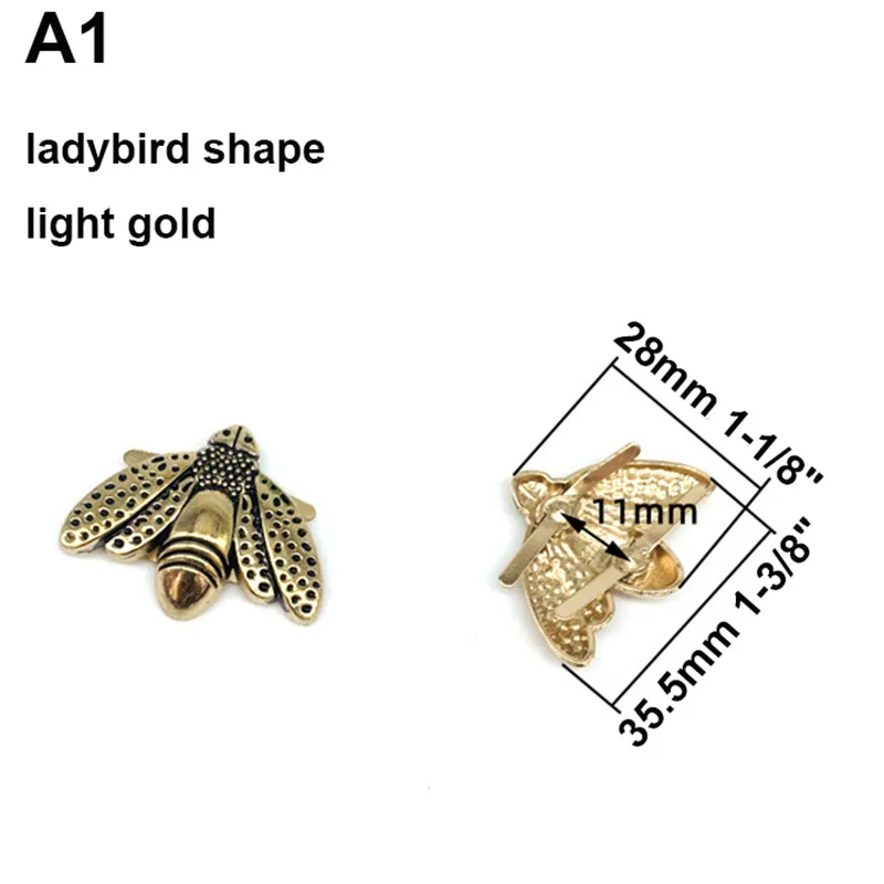 2x Metal Bee Ladybird Spider Shape Decorated Buckle Bag Clip Hardware for Leather Craft Handbag Shoe DIY Accessories | Дом и сад