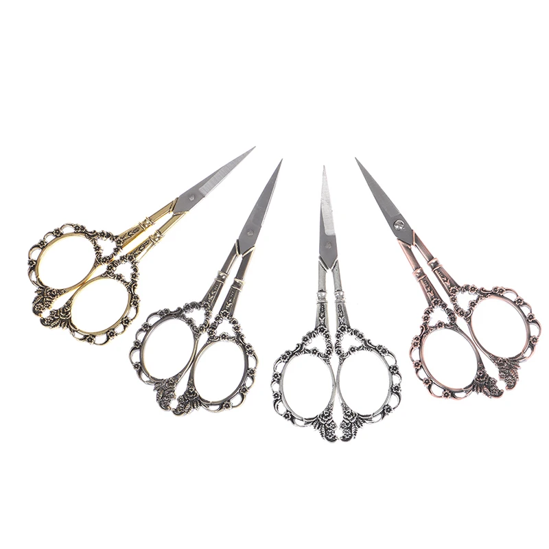 

Искусственные ножницы из нержавеющей стали в стиле ретро, твердые ножницы для макияжа и вышивки ногтей, ножницы с ороговевшим пальцем, мета...