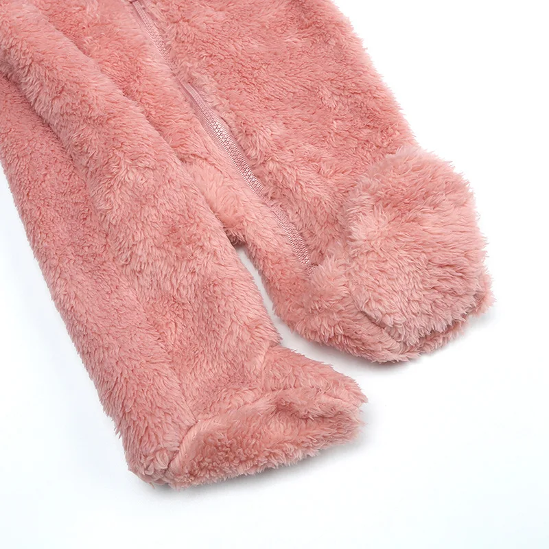 Комбинезоны для новорожденных одежда девочек осенне-зимние флисовые теплые