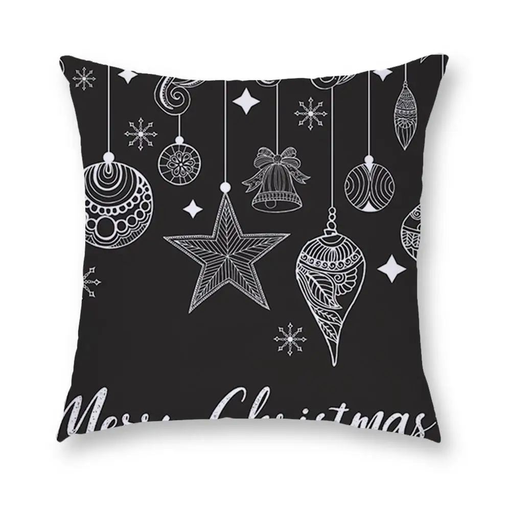 

Christmas Theme Linen Square Cushion Cover 45*45 Cm Minimalist Sofa Pillowcase Bedroom Living Room Stylish Home Decor Accessory