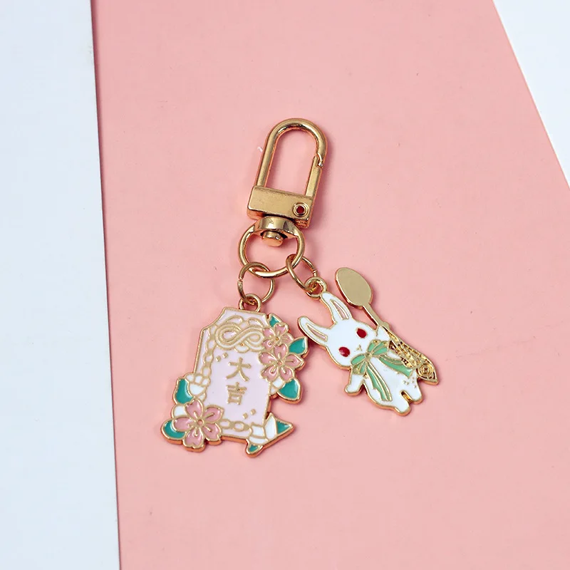 

Korean Young Girl Rabbit Airpods Keychains Accessories Pendant Bag Jewelry Key Chain Girl-Heart Pendant Doll Cute Key Rings