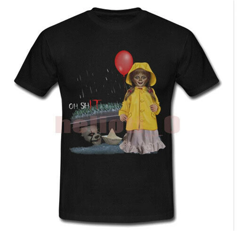 Новая футболка для Хэллоуина с изображением фильма ужасов Anabelle Pennywise 2019 Размер S
