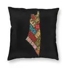 Наволочка для подушки с вышивкой в скандинавском стиле с изображением карты Палестины, мягкая традиционная наволочка Tatreez, декоративная наволочка для дома