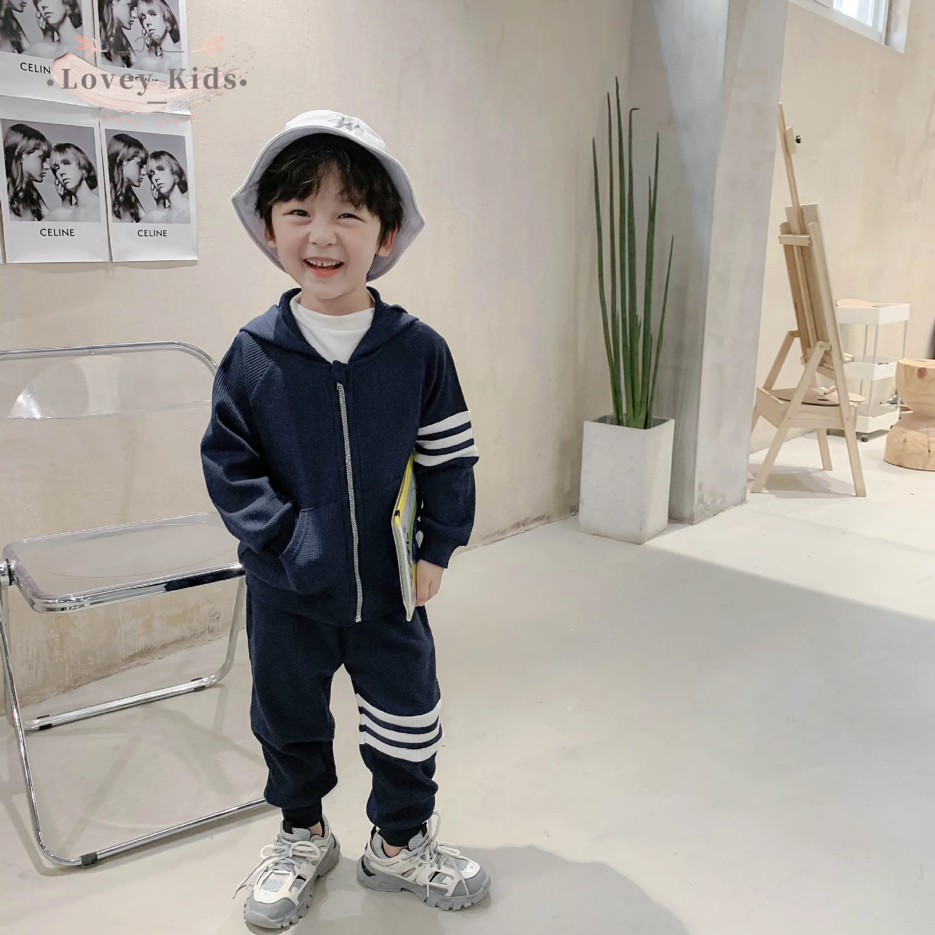 2020 осень одежда для малышей мальчиков и девочек Хай стрит в Корейском стиле Стиль