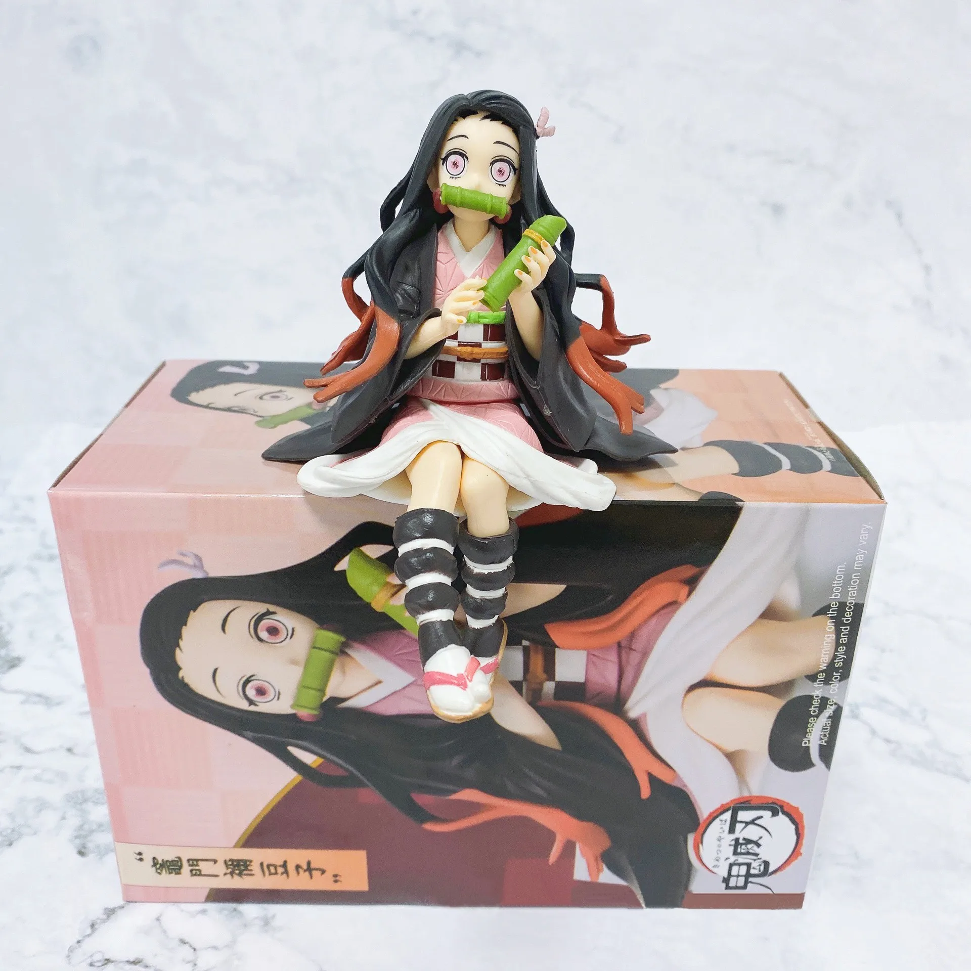 

Kimetsu no Yaiba Anime Figure Demon Slayer Kamado Nezuko Tanjirou Site Eating Rice Pose New Design Cute