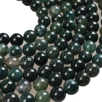 natural stone beads moss grass agates round loose beads 2 3 4 6 8 10 12mm beads for bracelets necklace diy jewelry making