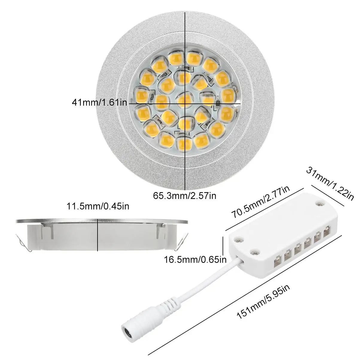 

6pcs 12V Car Interior White LED Spot Roof Light White Light Reading Lamp For VW T4 T5 Camper Van Caravan Motorhome RV