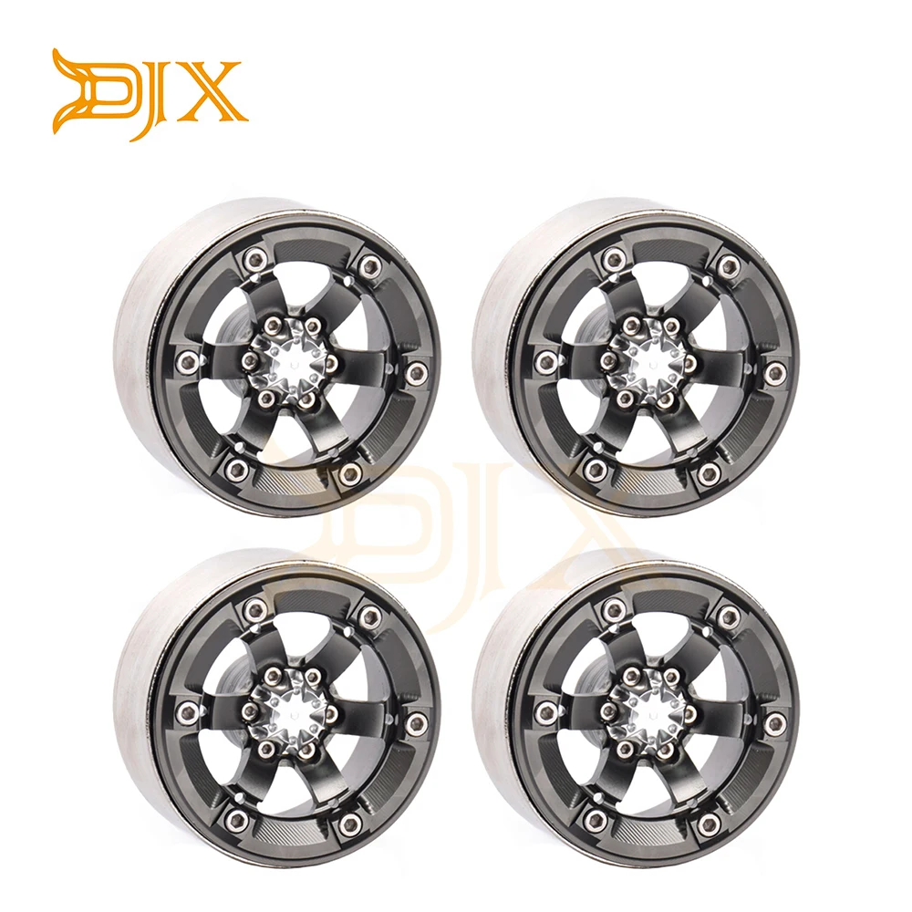 

DJX 1,9 дюйма, сплав с ЧПУ 6 колесо со спицами диски, гусеничный осевой тип высокой массы для 1/10 RC SCX10/SCX10 II 90046 Traxxas TRX-4 D90