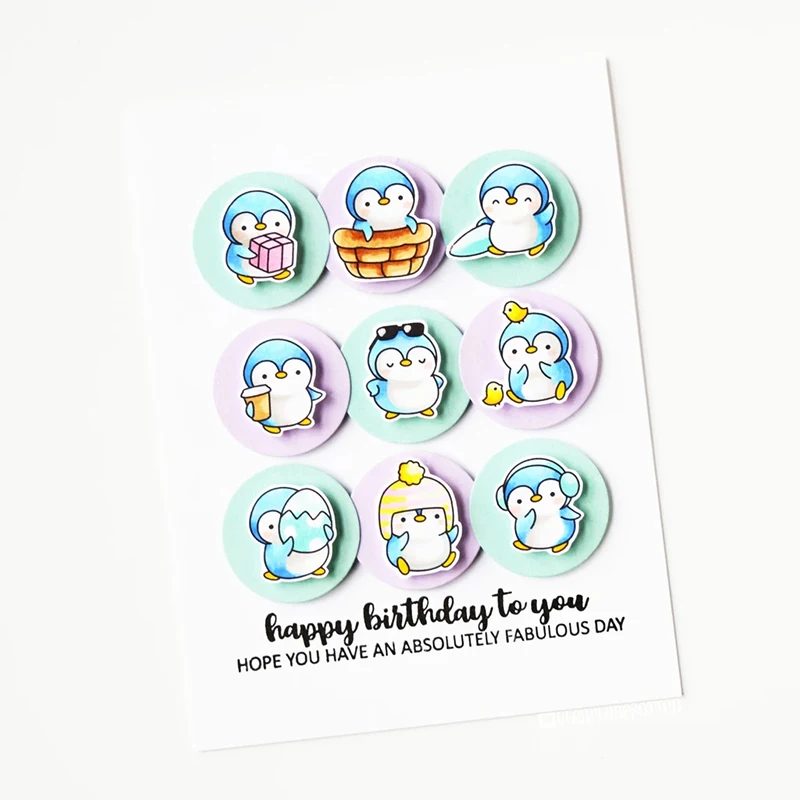 Penguin Metal Cutting Dies and clear stamps Stencils for DIY Scrapbook Photo Album Paper Card Decorative | Дом и сад