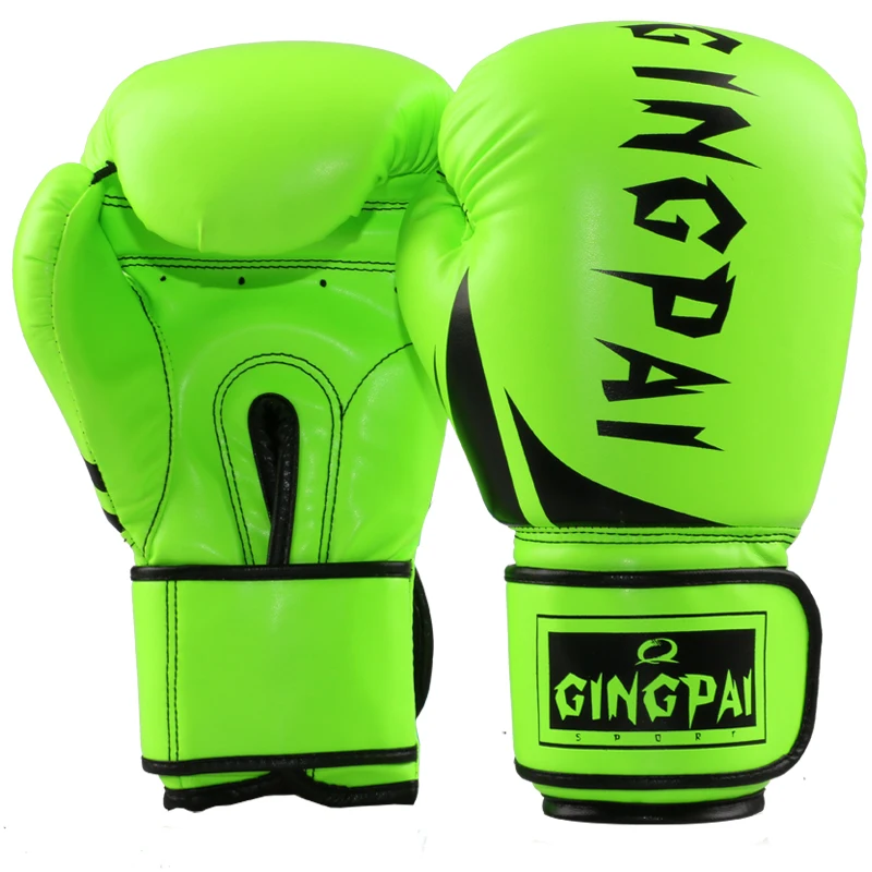 

Fight Boxing Gloves Leather Everlast Green Mma Karate Boxing Gloves Men Wraps Guantes De Boxeo Martial Arts Products YD50ST
