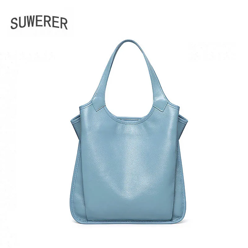 

SUWERER New luxury handbags women bags designer leather shoulder bag genuine cowhide leather bags women handbags real cowhide