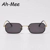 small square rimless sunglasses women brand trending black sun glasses for female vintage eyewear uv400