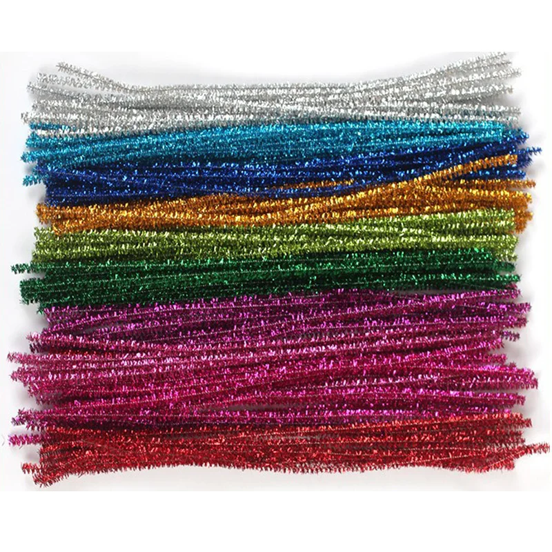 100 штук очистители труб блестящие стебли синели для поделок своими руками украшения необычные детские