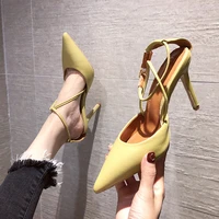 luxury women pumps 2021 high heels two piece sexy pointed toe sandal buckle strap wedding party fashion shoes for lady big size