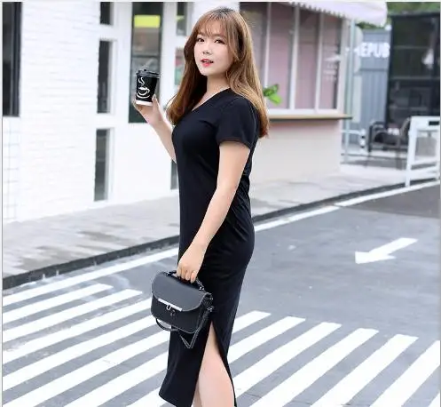 Black Maxi T Shirt Dress Women Summer Casual Beach Sexy Bodycon Elegant Vestidos Ladies Plus Size Long Dresses LJ195 | Женская одежда