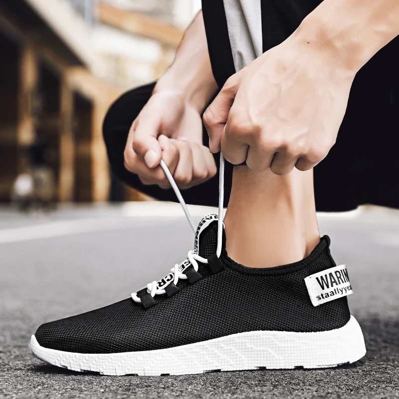 

Fashion 2020 Men Black Yellow shoes Breathable Mesh Sneakers Comfortable Walking Footwear Male Running Sport Shoes Summer New