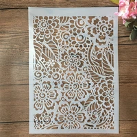 a4 29cm hollow plum texture diy layering stencils wall painting scrapbook coloring embossing album decorative template