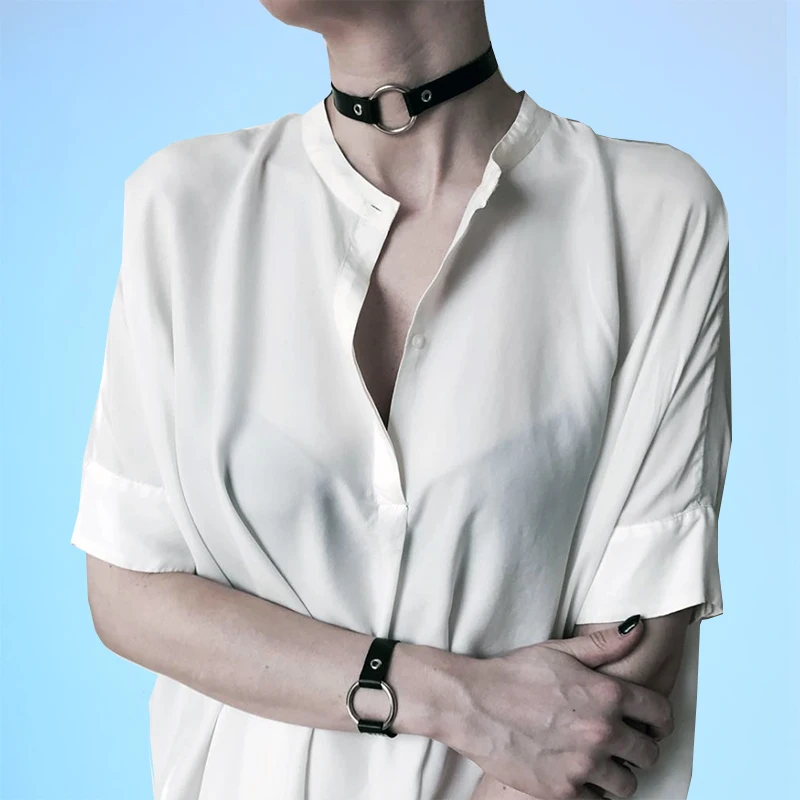 Пикантная женская обувь из кожи колье упругие ожерелье бондаж для женщин