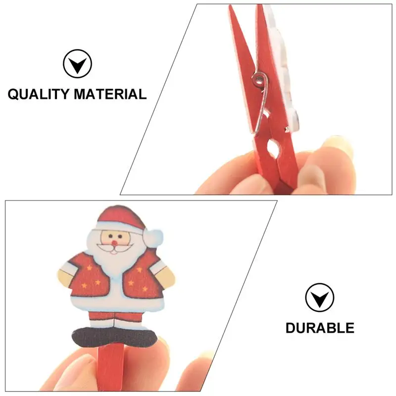 

2 Bags Wooden Photo Clamps Postcard Holding Clips Christmas Decor Clips