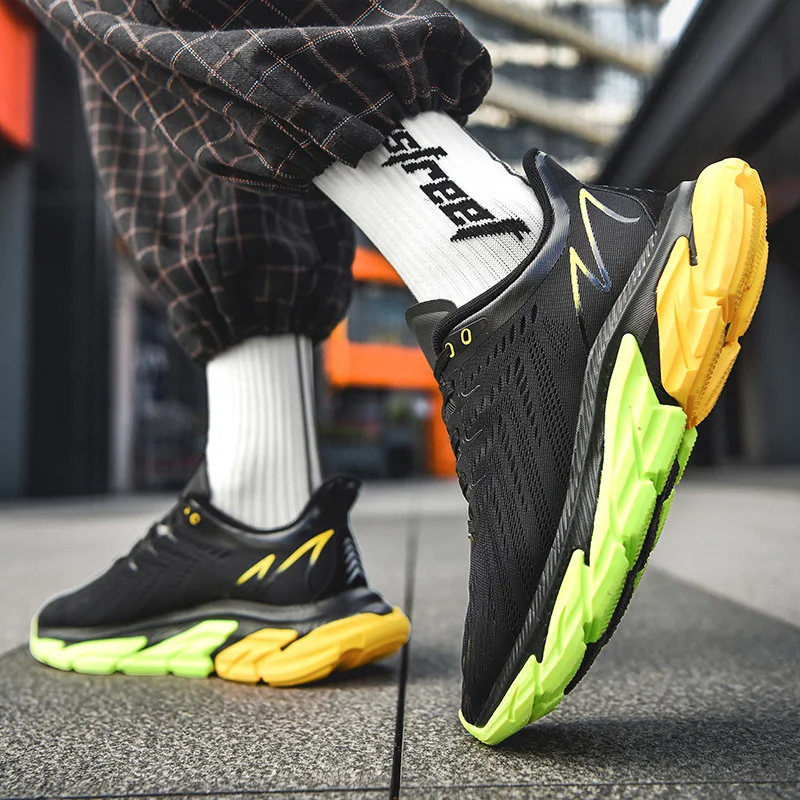 

Новинка; Дышащая Спортивная обувь для мужчин на открытом воздухе Легкая спортивная обувь на не сужающемся книзу массивном кроссовки мужская обувь для ходьбы и бега; Беговые кроссовки; Обувь; Zapatillas