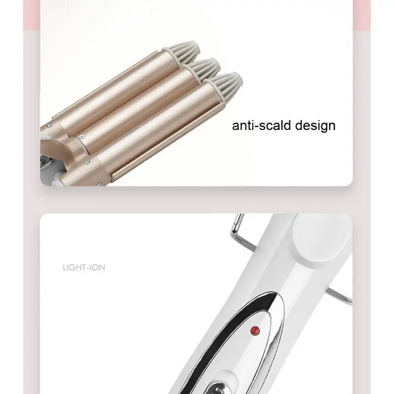 

22mm Curling Iron 3 Barrels Hair Curler Large Wave Fast Heating Styling Ceramic Glaze for Salon Home Use