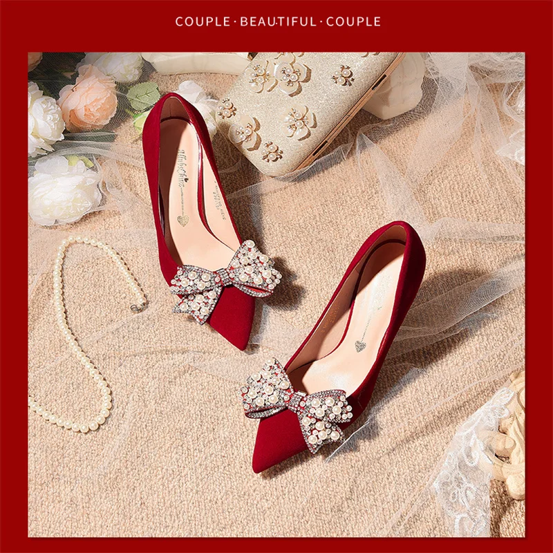 Женские туфли-лодочки с острым носком на высоком каблуке 6 см 8 осень 2022 | Обувь