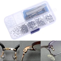 1set sun glasses repair tool eyeglasses screws sets nuts nose pad optical repair tool parts assorted kit