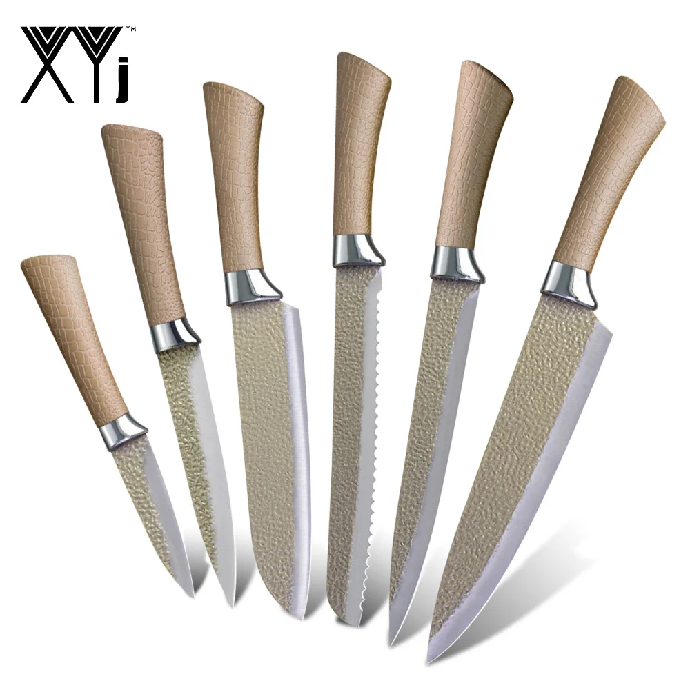 Xyj Кухня ножи Нержавеющая сталь Ножи 6 шт./компл. японский утилита Santoku мясной нож