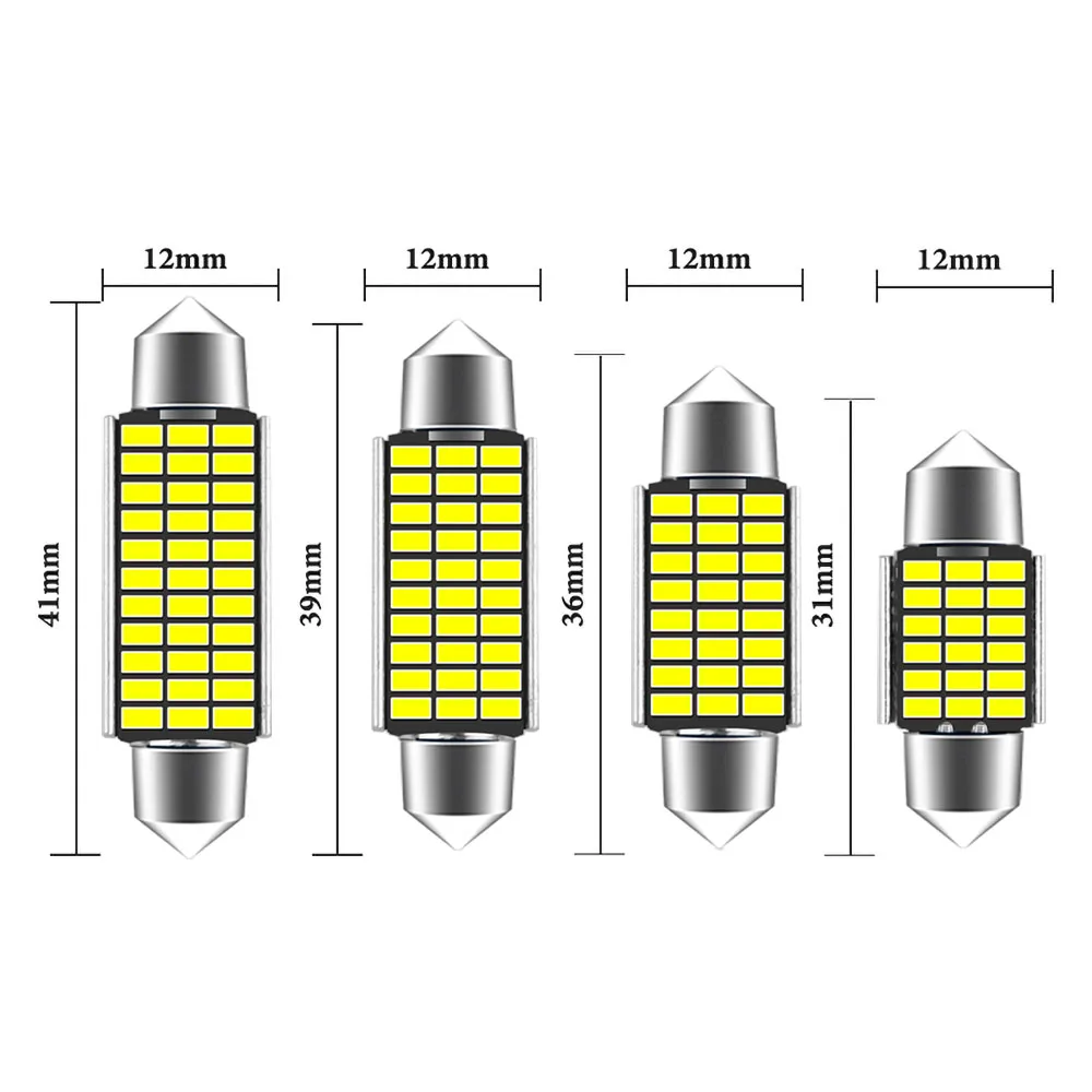 

5pcs T10 W5W LED c5w led 31mm 36mm 39mm 41mm 18SMD 4040 Chips LED Festoon Bulb Car Dome Light Auto Interior Reading Lamp