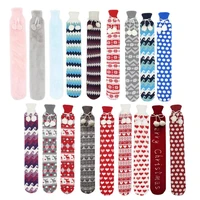 70x12cm extra long hot water bottle waist hand foot warming home removable knitted cover hot water bottle bag xmas winter gift